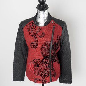 NWT Desigual fabric/faux leather moto - sz 10